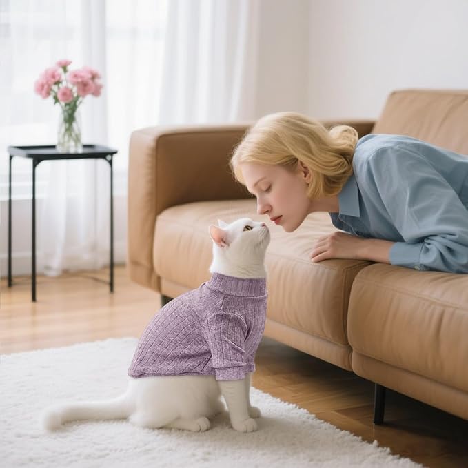 Idepet Sphynx Hairless Cats Sweater Shirt Kitten Soft Puppy Clothes Pullover - Image 7