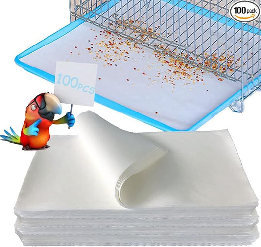 Firdnyohs 100PCS Bird Cage Liner Papers, Disposable Cage Paper Liners Precut by Firdnyohs