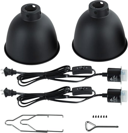 2 Pack Reptile Light Fixture, 8.1in Deep Dome Reptile Heat Lamp Fixture - Image 7