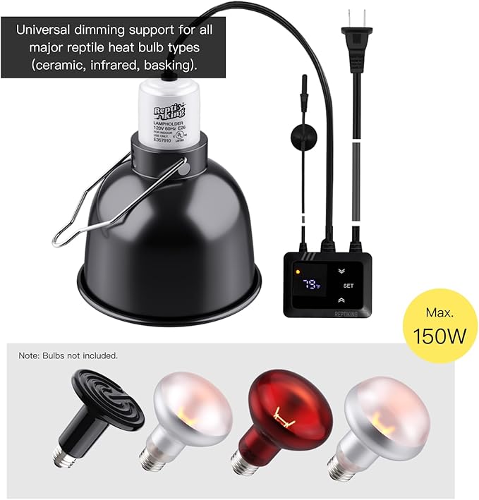 Reptile Heat Lamp Fixture with Dimming Thermostat - Image 4