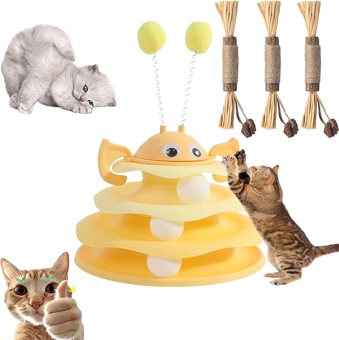 Interactive 3-Layer Cat Toy Tower, Interactive 3-Layer Cat Toy Tower by codimu