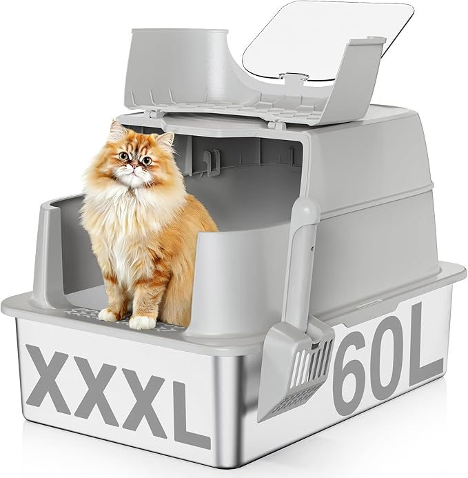 XXXL Stainless Steel Cat Litter Box by APPKER
