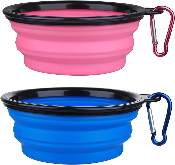 Dog Bowl Pet Collapsible Bowls, 2 Pack Collapsible Dog Water Bowls by SLSON