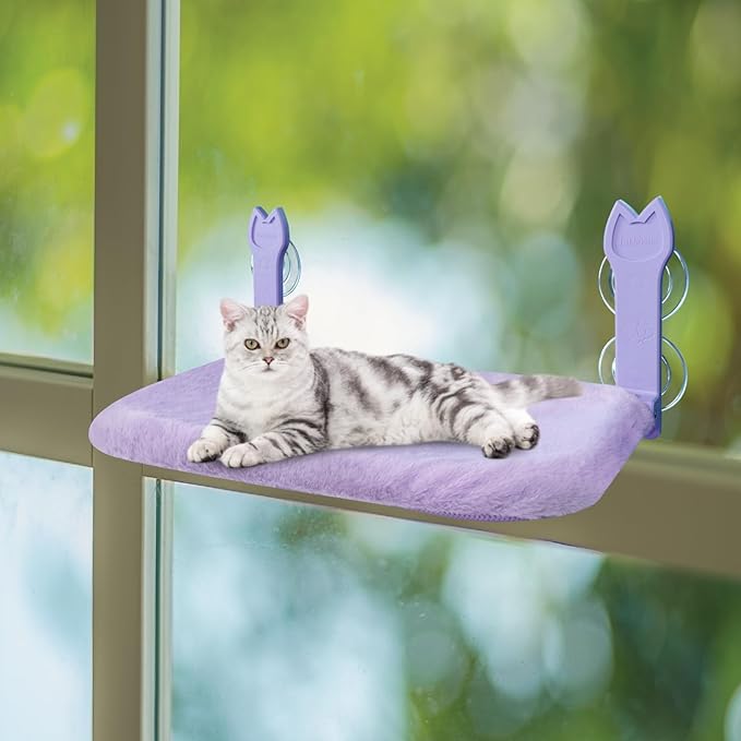 2 Pack Cat Window Perch, Cat Window Hammock Cordless Foldable Window Bed - Image 7