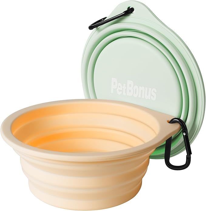 PetBonus 2-Pack Large Silicone Collapsible Dog Bowls, 34oz/1000ml BPA Free - Image 7