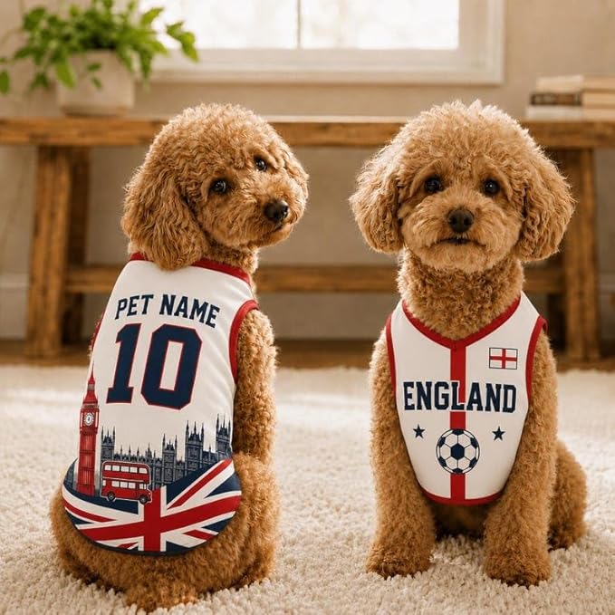 V-DECORPARKS Personalized Pet Soccer Jersey Custom Name Number Dog Cat Football - Image 6