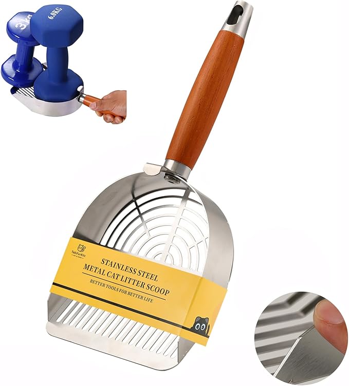 Custom Extra Thick Stainless Steel Cat Litter Scoop – Heavy Duty Poop Scooper by Unknown