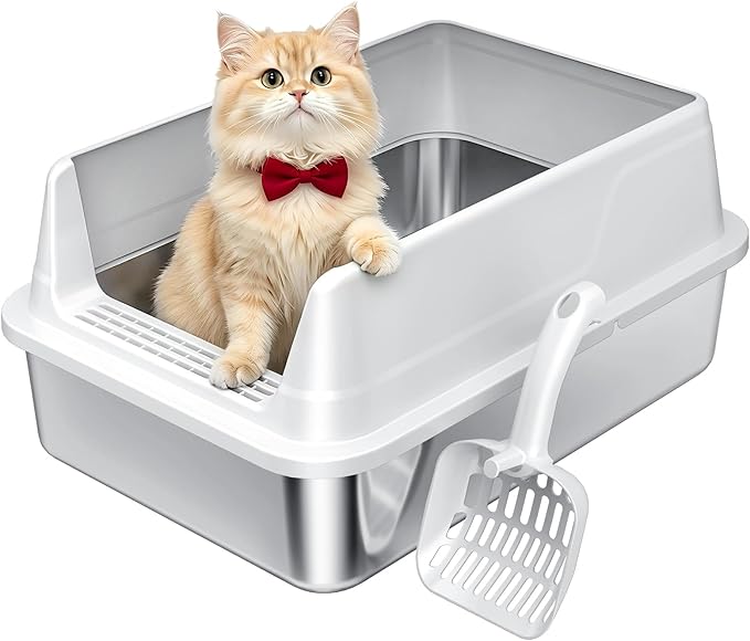 Stainless Steel Litter Box by Tevila