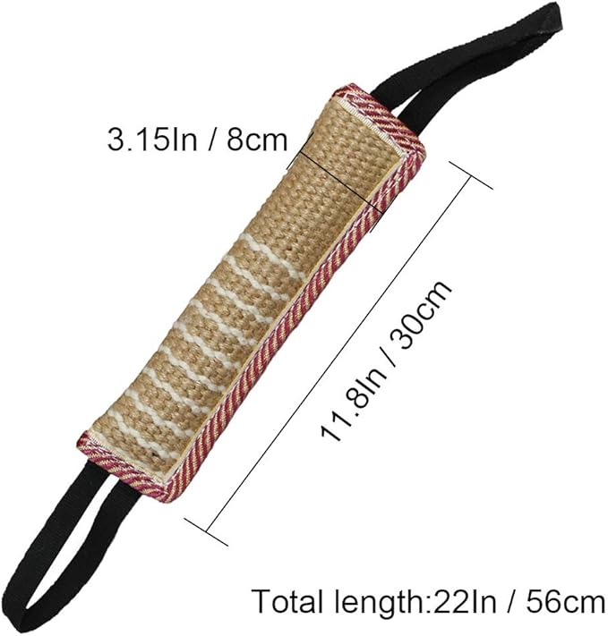 DGSL Dog Tug Toy, Tug of War Dog Toy Jute Bite Pillow - Image 2