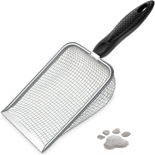 Cat Litter Scoop, Sturdy Litter Cleaner Corner Shovel, Stainless Steel Mesh by UMUACCAN