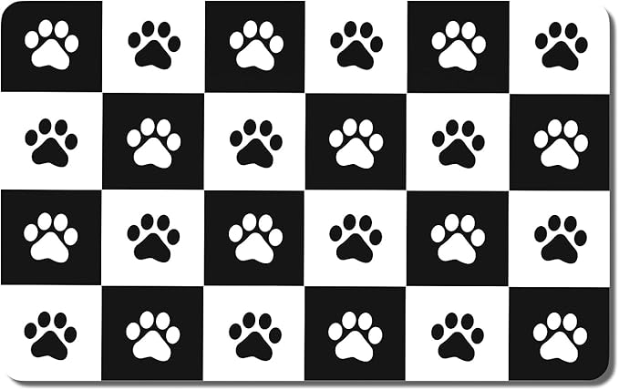 Rnivvi Dog Food Mat, Cute Anti-Slip Rubber Pet Feeding Rug Protect Floors by Rnivvi