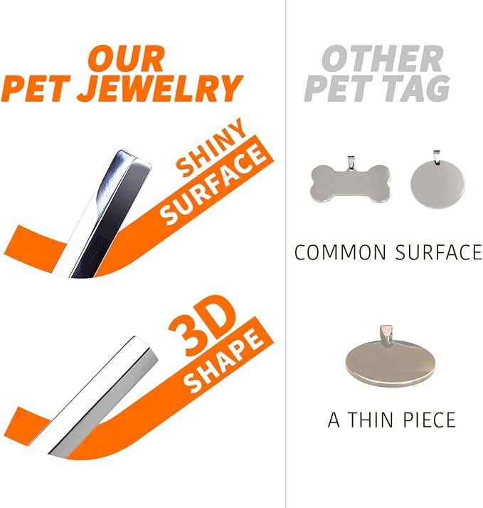Dogs ID Tags Personalized Four Sided Deep Engraved Cat & Dog Collar Charm Bar - Image 5