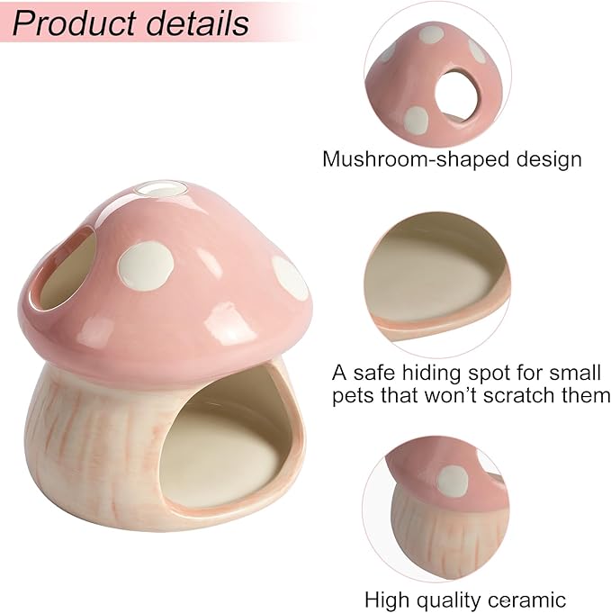 Cute Aquarium Mushroom House Betta Fish Tank Accessory Decor Mini Ceramic Fish - Image 5