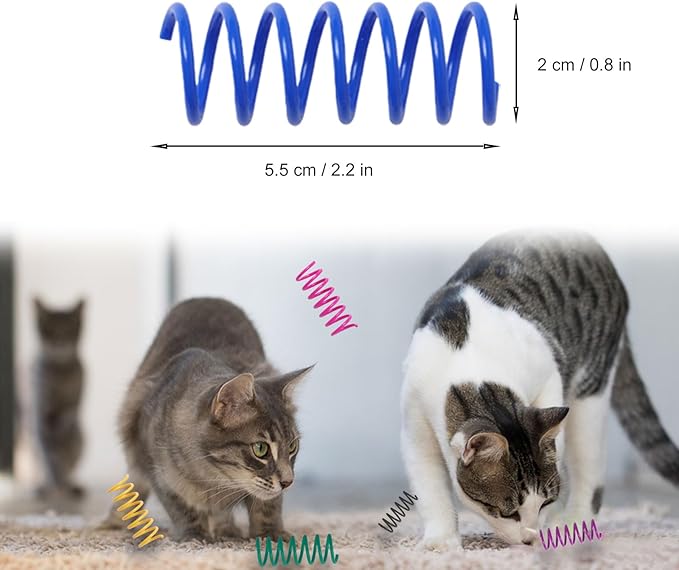 12PCS 12Colors Cat Spring Toys for Indoor Cats, Interactive Coil Springs for - Image 2