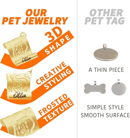 Dogs ID Tags Personalized Front and Back Engraving Brass Adventure Map Shape - Image 6
