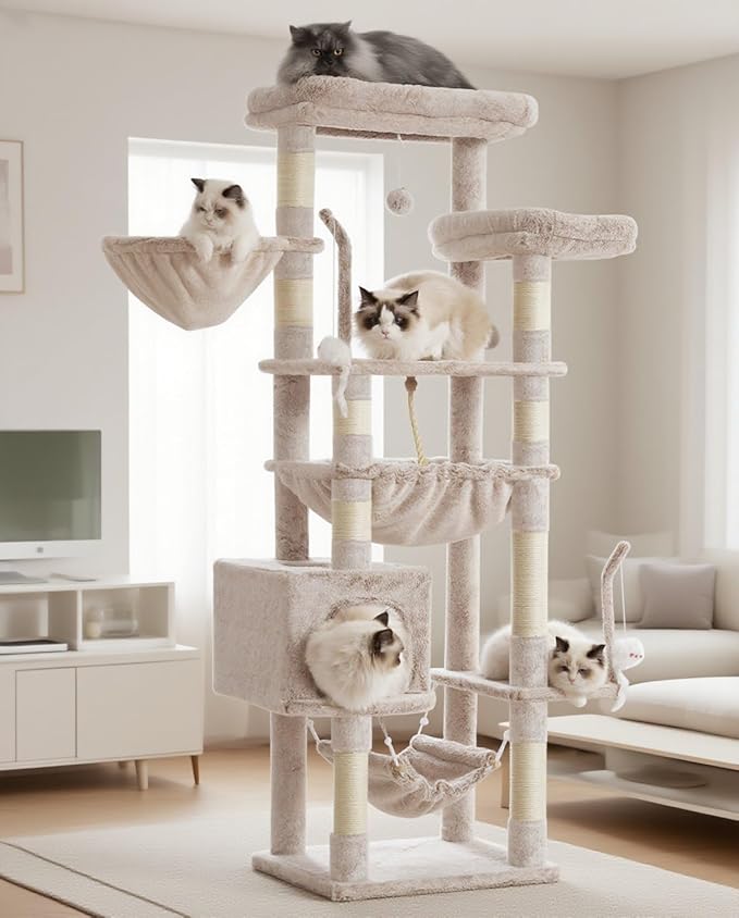Gitelsnour Cat Tree, Cat Tower for Large Cats by Gitelnour