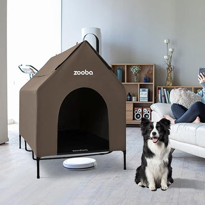 Zooba 48" XL Outdoor Dog House – Weatherproof Elevated Pet Shelter, Breathable - Image 9