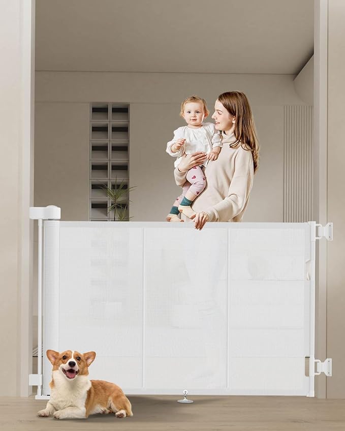 Miumoon 71 inch Retractable Baby Gates 34 inch Tall, Retractable Gate by MiumoonBabyGates