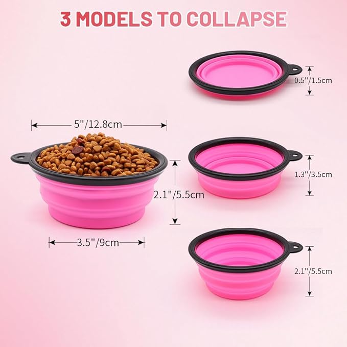 SLSON Collapsible Dog Bowls, 2 Pack, Portable Pet Feeding Watering Dish - Image 3