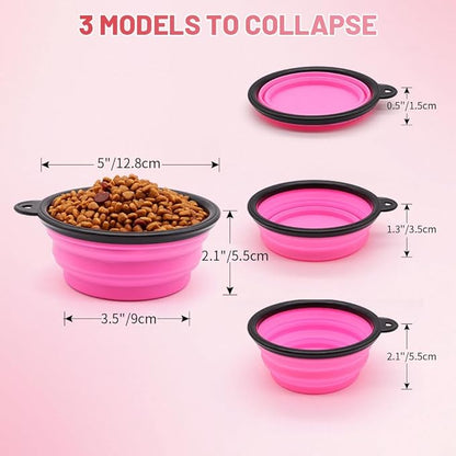 SLSON Collapsible Dog Bowls, 2 Pack, Portable Pet Feeding Watering Dish - Image 3