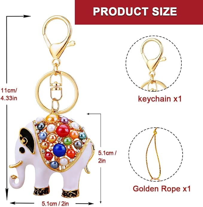 White Elephant Ornament, Metal Elephants - Image 3