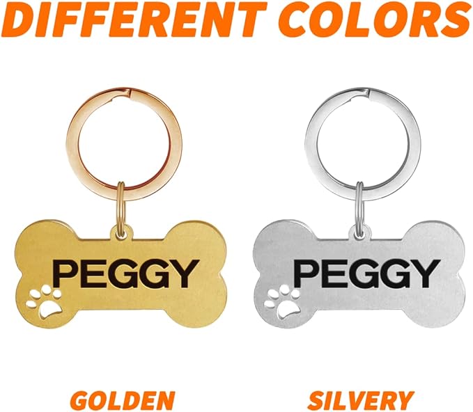 Dogs ID Tags Personalized Double Sided Deep Engraved Cat & Dog Collar Charm - Image 3