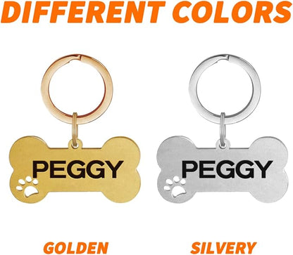 Dogs ID Tags Personalized Double Sided Deep Engraved Cat & Dog Collar Charm - Image 3