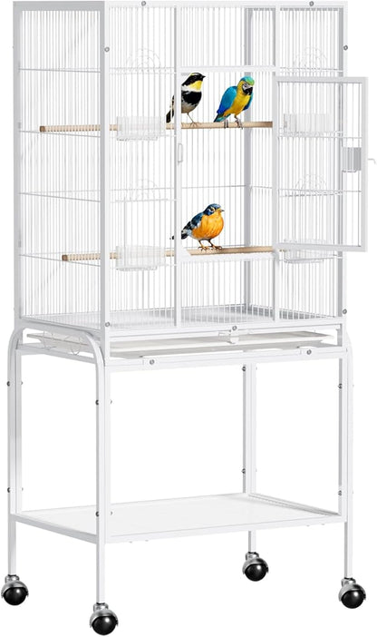 VINGLI 53-inch Bird Cage with Wheels, Durable Wrought Iron Parakeet Cage with by VINGLI