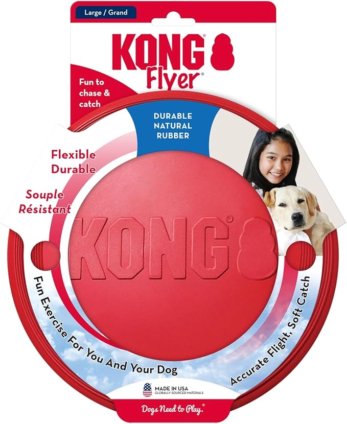 KONG Flyer - Durable Dog Toy for Outdoor Playtime - Natural Rubber Flying Disc - Image 10