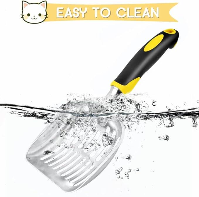 Cat Litter Scoop, Metal Cat Scooper, Rubber Handle Scoop, Sifting Shovel - Image 4