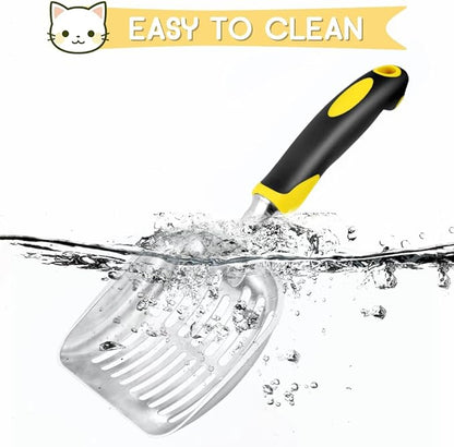 Cat Litter Scoop, Metal Cat Scooper, Rubber Handle Scoop, Sifting Shovel - Image 4