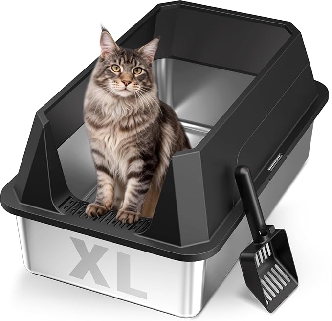 Stainless Steel Litter Box by Tevila