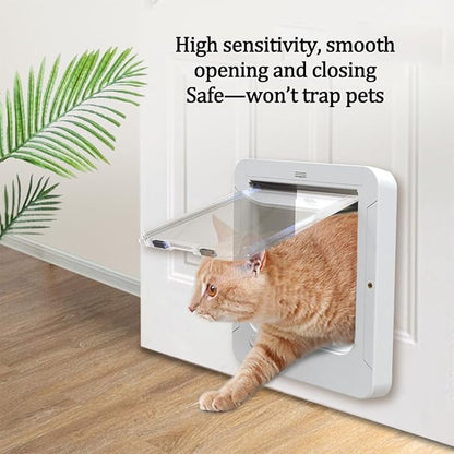 Microchip Cat Flap, Remote Control, Automatic Pet Door 11.73"X10.35", 4-Way - Image 4