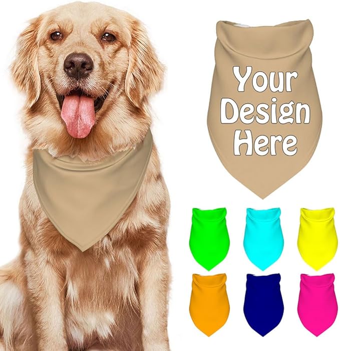Custom Pet Scarf with Name Personalized Dog Bandanas Add Your Own Picture Image by VYXONIA