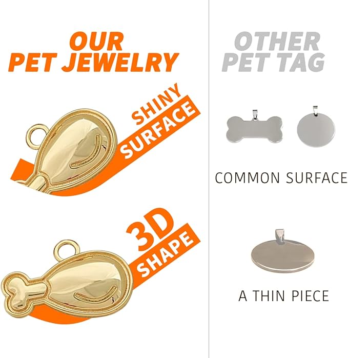 Dogs ID Tags Personalized Double Sided Deep Engraved Cat & Dog Collar Charm - Image 5