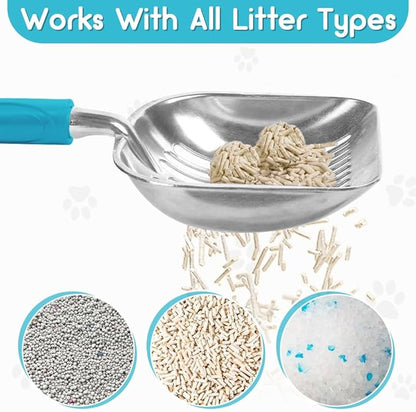 Cat Litter Scoop, Metal Cat Scooper, Plastic Handle Scoop, Sifting Shovel of - Image 3