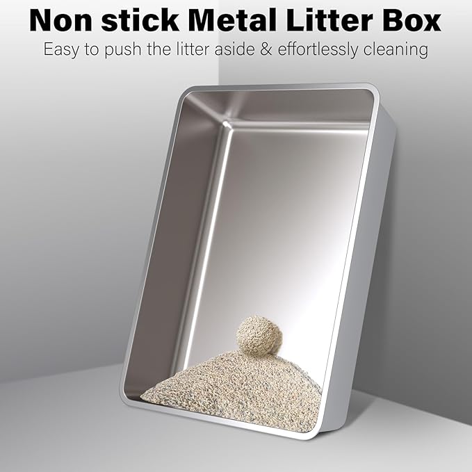 Stainless Steel Litter Box, Extra Large Metal Litterbox - Image 6