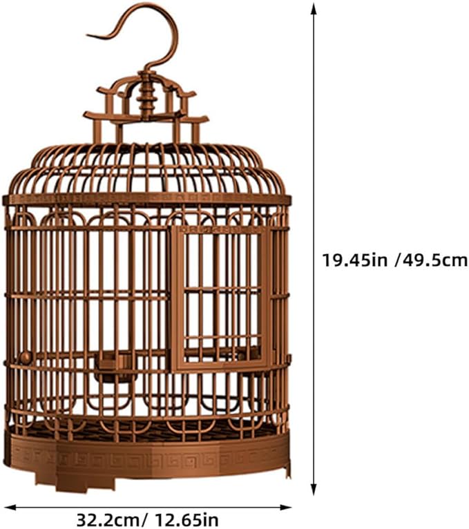 Large Portable Bird Cage Villa for Parrots, Retro Plastic Bird Carrier Travel - Image 2