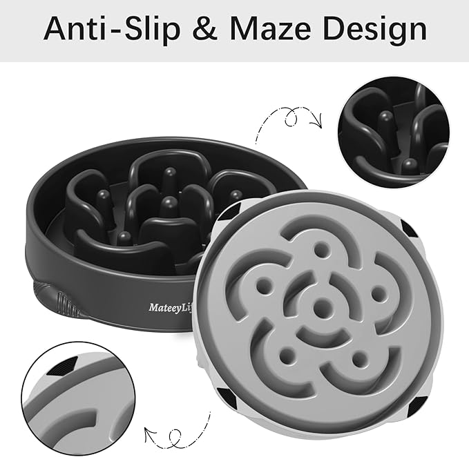 MateeyLife Large Slow Feeder Dog Bowls 2PCS, Anti-Choking Puzzle Dog Food Bowls - Image 4