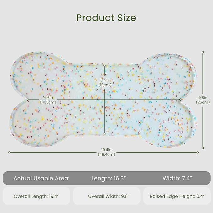 PWTAA Dog Food Mat Anti-Slip Silicone Dog Bowl Mat Thicker Pet Placemat - Image 2