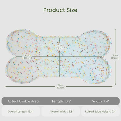 PWTAA Dog Food Mat Anti-Slip Silicone Dog Bowl Mat Thicker Pet Placemat - Image 2