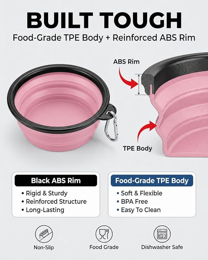 Collapsible Dog Bowls for Travel, BPA Free) - Image 2