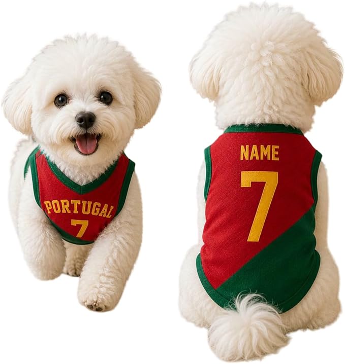 V-DECORPARKS Dog Jersey Custom Name Number, Pets Soccer Jersey by V-Decorparks