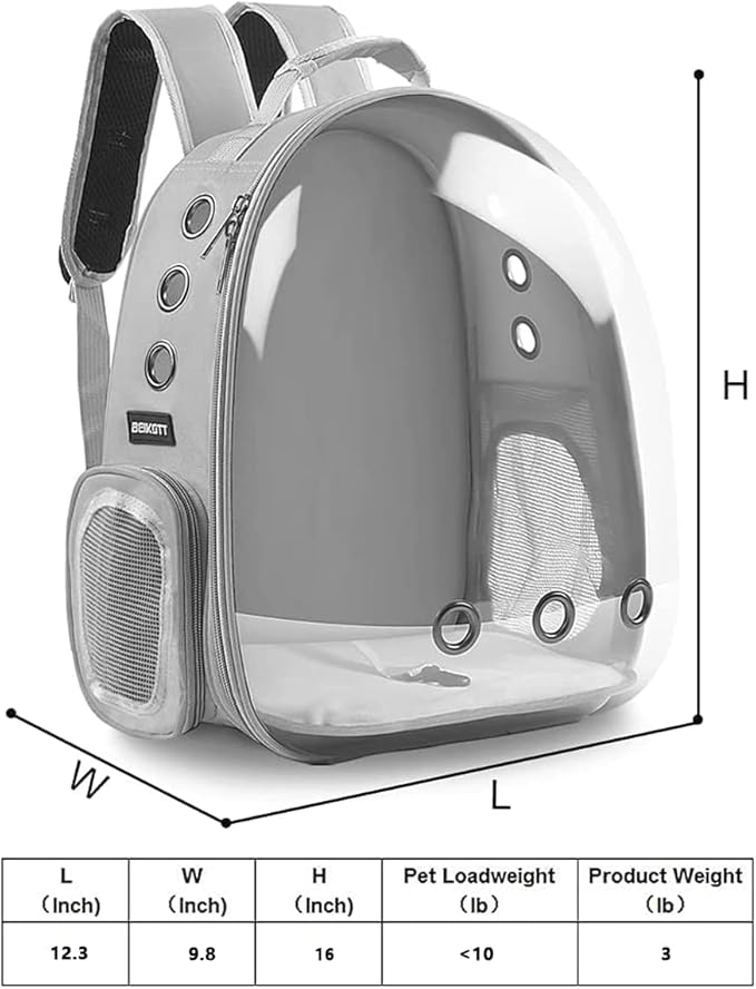 Cat Backpack Carrier, Pet Backpack, Breathable Cat Dog Space Capsule Backpack - Image 6