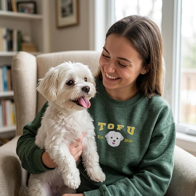 Custom Embroidered Sweatshirt Dog From Real Photo - Image 2