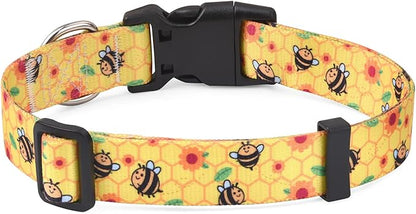 Mihqy Dog Collar with Bohemia Floral Tribal Geometric Patterns by Mihqy