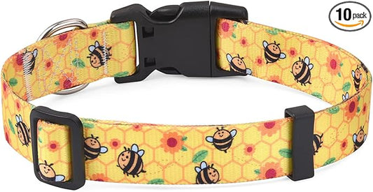 Mihqy Dog Collar with Bohemia Floral Tribal Geometric Patterns by Mihqy