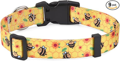 Mihqy Dog Collar with Bohemia Floral Tribal Geometric Patterns by Mihqy