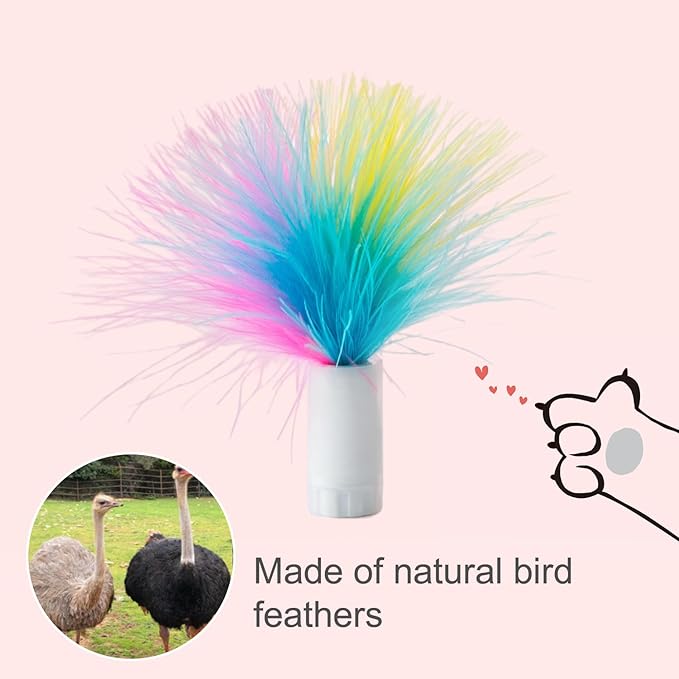 ORSDA 6Pcs Feathers Replacement and Soft Furry Accessories ONLY Fits Cat Toys - Image 6