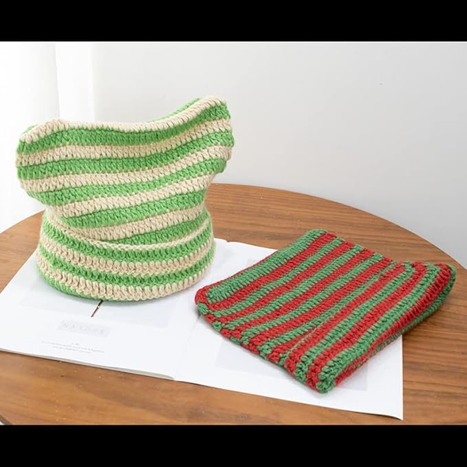 Crochet Hats for Women Cat Beanie Vintage Beanies Women Fox Hat Grunge - Image 3